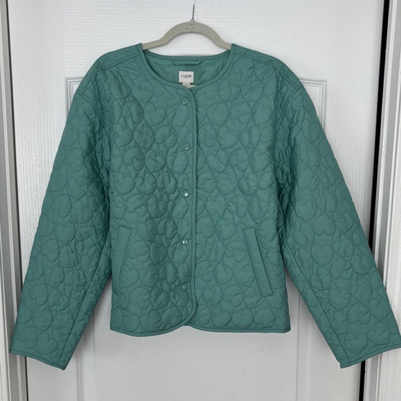 J.Crew Aventurine Lightweight Quilted Heart Puffer Jacket - Picture 2 of 6